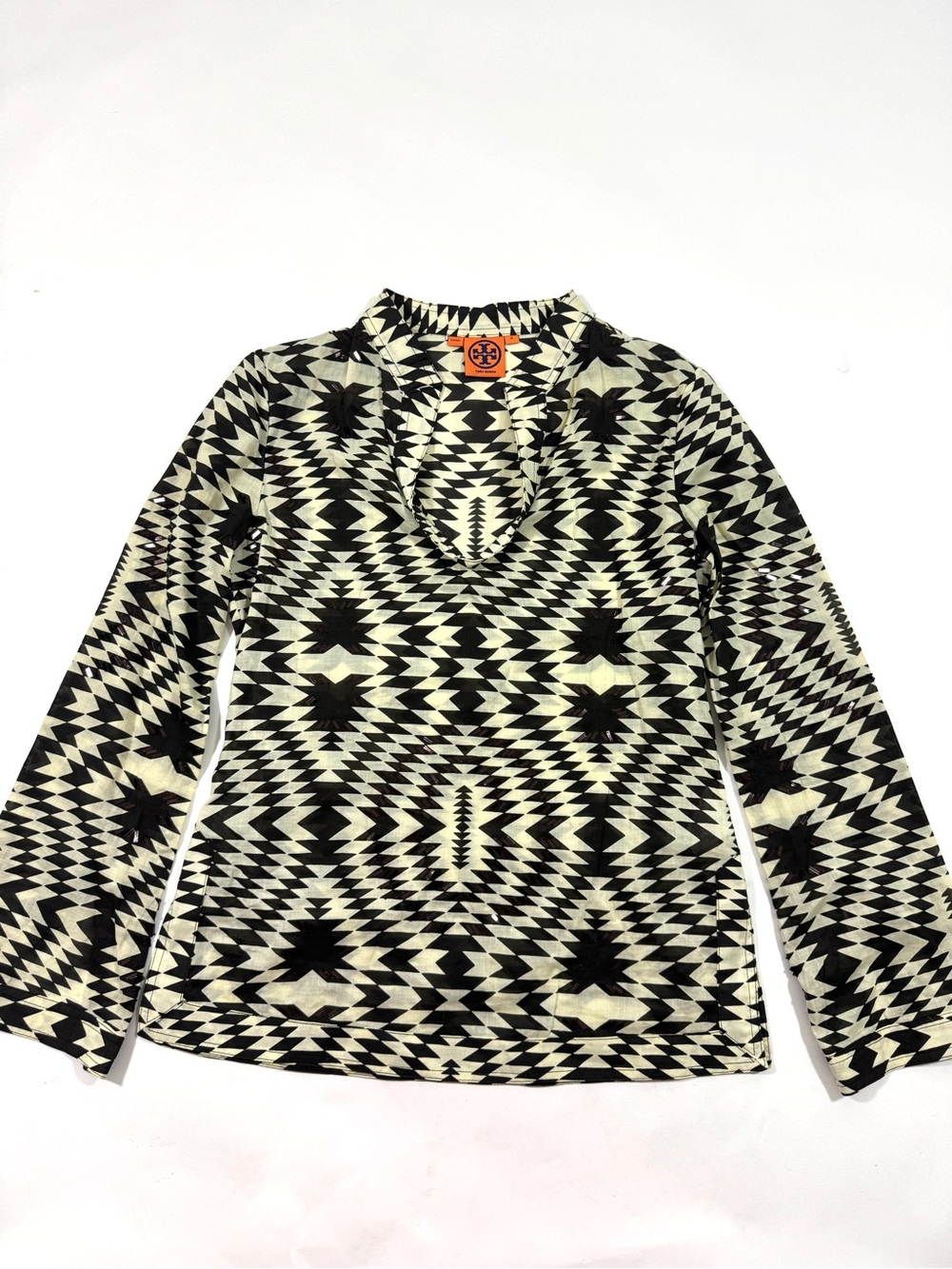 Tory Burch Cotton Aztec Print Tunic Shirt